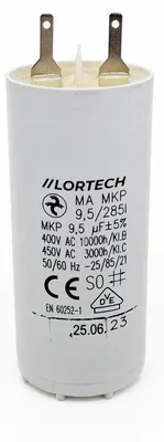 Kondensator 9,5 μF für Rollladenmotoren, 2×2,8 mm Faston