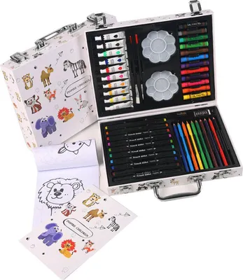 Produktbild von Kreatives Kunstset Aquarellstifte Marker Pastellfarben Farben
