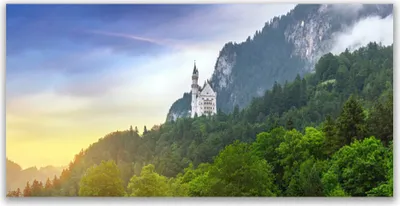 Produktbild von Acrylglasbilder 120x60 Wandbild Druck Wald Gebirge Landschaft