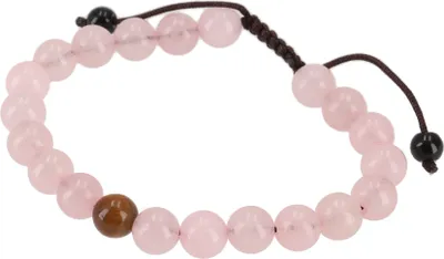 Produktbild von Mala Buddha Armband, Handmala, Perlenarmband 8 mm - Rosenquarz, Pink, Halbedelstein, Armreifen & Armbänder Modeschmuck