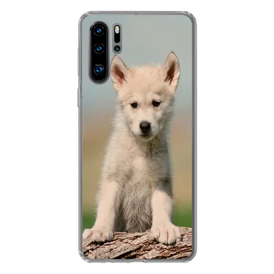 Produktbild von MuchoWow® Handyhülle Schutzhülle Hülle für Huawei P30 Pro Wolf - Kind - Holz Silikon Softcase Handy Hülle - Schutzdeckel