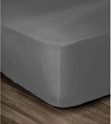Produktbild von Spannbettlaken 100% Baumwolle, 140x190x30 cm, Dunkelgrau, 54 Fäden,