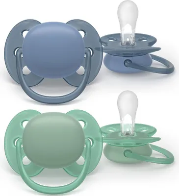 Obrázek produktu pro Philips AVENT Dudlík SCF091/42 ultra soft, Extra jemný dudlík, Ortodontický, Silikon, Chlapec/děvče, Vhodný do myčky