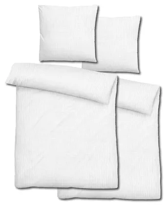 Immagine prodotto di Doppio set di biancheria da letto in mussola Sleezzz® bianca 155 x 220 cm + 80 x 80 cm