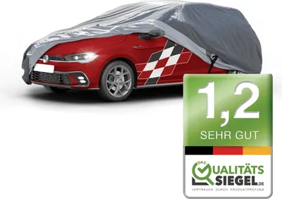 Produktbild von WALSER Premium Abdeckplane Auto All Weather Plus Qualitätssieger *, Abdeckplane wasserdicht, Auto Abdeckplane, Autoplane UV-beständig, Autoabdeckung Outdoor, Autogarage Abdeckung Größe 1 grau