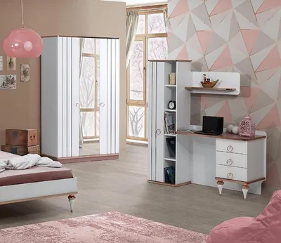 Obrázok produktu pre Šatníková skriňa Moderný dizajn Elegantné akcenty Biela detská izba