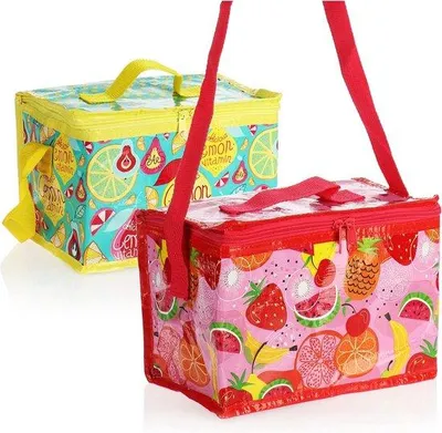 Immagine prodotto di 2 borse termiche, 6 litri, rosso/giallo, isolate, per picnic e campeggio