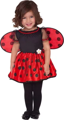 Marienkäfer Kostüm Kalinka für Kinder 1-2 Jahre Ladybug Kleid schwarz rot mit Flügeln Insekt Tier Kleinkind Fasching Karneval Kinderfasching Mottoparty