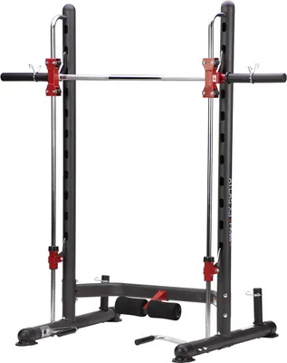 A studio shot of a weightlifting machine.