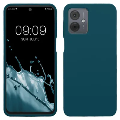 Produktbild von kwmobile Handyhülle für Motorola Moto G14 Hülle - Case Silikon - Kabelloses Laden - Schutzhülle Cover in Petrol