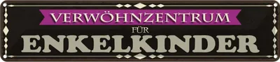 Produktbild von vianmo Blechschild 10x46 cm Verwöhnzentrum für Enkelkinder Dekoration Spruch Zitat