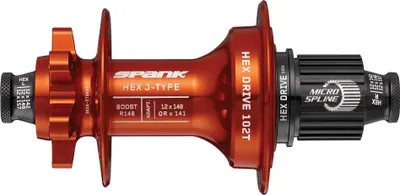 Immagine prodotto di Mozzo posteriore Spank HEX J-Type Boost R148 Microspline 102T 32H arancione 32