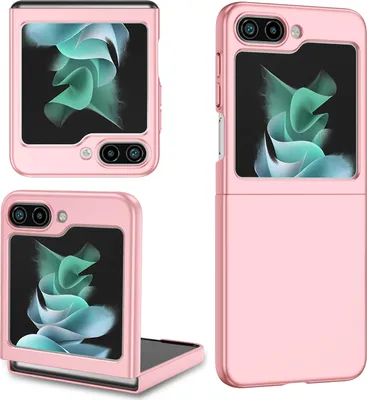 Image de Etui pour Samsung Galaxy Z Flip 5, étui fin et rigide en PC résistant aux rayures Rose