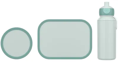 Produktbild von Mepal - Pausenset Campus - Set für Kinder mit Pop-up Trinkflasche, Lunch Box & Obstbox - Lunch-Set für die Schule oder unterwegs - Spülmaschinenfest - 400 + 750 + 300 ml - Cool mint