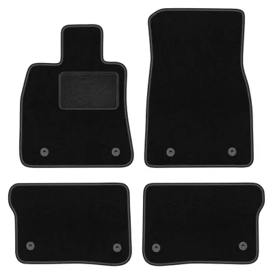 Produktbild von Velours-Fußmatten für Cadilac CT6 2016- – 4-tlg, Schwarz, passgenau – Wielganizator LUX