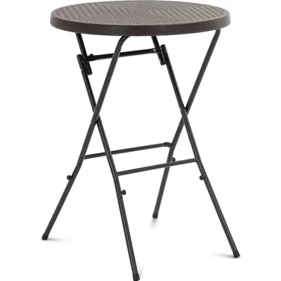 Image de Table de jardin pliante ronde 79 x 110 cm noir