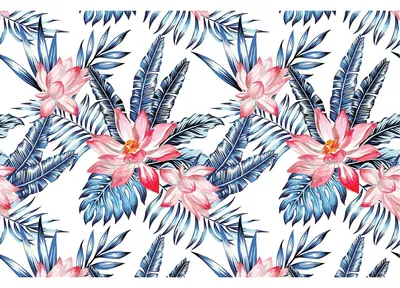 Produktbild von Tropischer Möbelaufkleber mit Lotusblumen, 60 x 90 cm