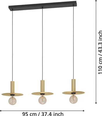 Productafbeelding van EGLO ESCANDELL, Zwart, Messing, Staal, Universeel, IP20, Klasse I, E27