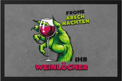 Produktbild von Schöne Arschnachten Rotwein Hand Fußmatte Weihnachtshasser Sarkasmus Wein