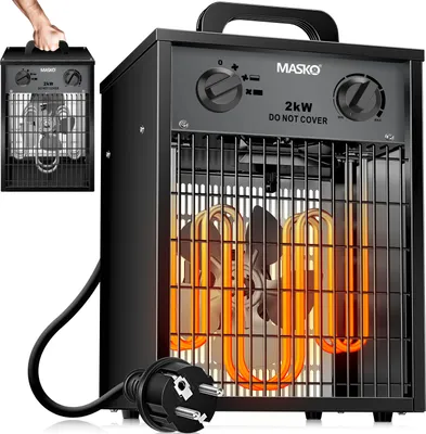 Produktbild von MASKO® Elektroheizer Heizlüfter Bauheizer mit integriertem Thermostat Heizgerät