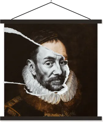 Produktbild von MuchoWow® Textilposter Wilhelm von Oranien - Alte Meister - Adriaen Thomasz 60x60 cm mit schwarzem Rahmen - Posteraufhänger