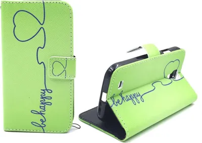 Produktbild von Handyhülle Tasche für Handy Samsung Galaxy S4 Be Happy Grün