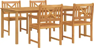 Produktbild von vidaXL Garten Essgruppe 5 stk. Braun Massivholz Akazie