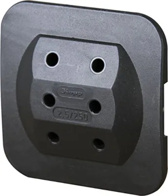 Produktbild von Kopp Steckdosenadapter Euro 3-fach, extra flach, schwarz