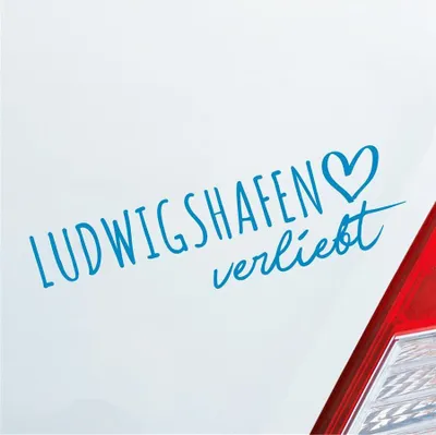 Produktbild von Auto Aufkleber Hellweg Druckerei Ludwigshafen verliebt Herz Stadt Heimat Liebe Car 19x19 cm Hellblau Sticker Heckscheibenaufkleber