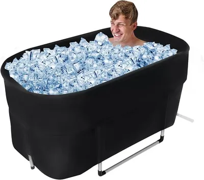 Produktbild von Eisbadewanne Isolierte Eisbaden Tonne Mobile Eistonne Outdoor Faltbare Badewanne Erwachsene für Kältetherapie & Athleten - 115 x 57 x 55 cm