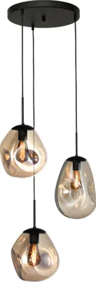 Produktbild von masterlight Pendelleuchte Lava 3-flammig Glas Gold 40x40cm