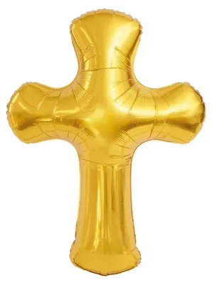 Produktbild von Folienballon „Goldenes Kreuz“ – Erstkommunion, Taufe, 120 cm