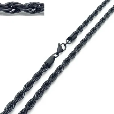Obrázek produktu pro Pánský Řetízek Černá 50cm 4mm - Elegantní Styl KP32991