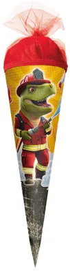 Produktbild von Roth Schultüte 22cm rund Feuerwehr-Dino
