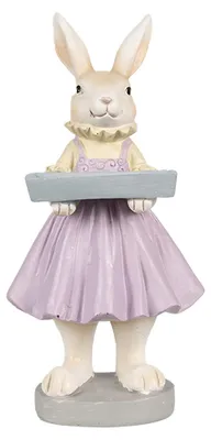 Immagine prodotto di Clayre & Eef Figurina Coniglio 10x8x20 cm Marrone Viola Poliresina