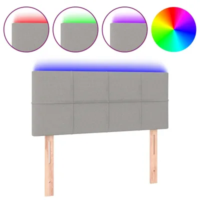 Zdjęcie produktu dla Zagłówek Do Łóżka Z Led, Jasnoszary, 80X5X78/88 Cm, Tkanina Lumarko!