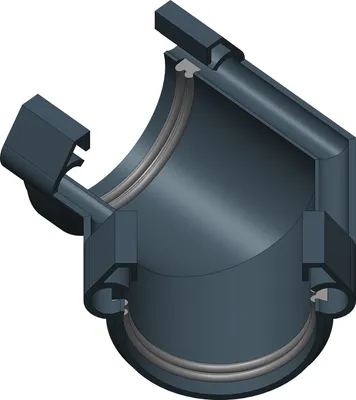 Produktbild von Dachrinne Halbrund 60mm Einzelteile | Außenecke Innenecke Winkel 135° 8-Eck Anthrazit | Kunststoff PVC Fallrohr DN60 | Gartenhaus Carport Terasse