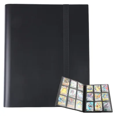 Kartenalbum für 360 Karten, 40 Seiten, schwarz, 9er-Taschen