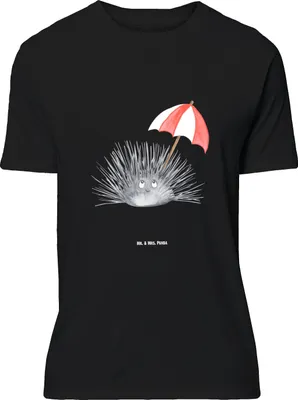 Produktbild von Mr. & Mrs. Panda Größe L T-Shirt Seeigel - Schwarz - Geschenk, mit Spruch, Selbstliebe, Meer, Hier und Jetzt, Leben, Tshirt, Achtsamkeit, Lebe, Shirt