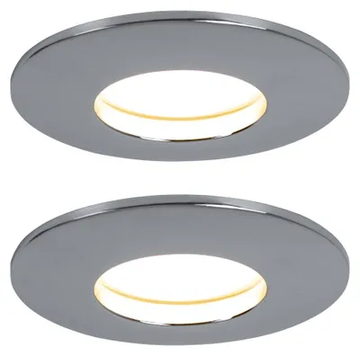 Produktbild von 2er Set LED Einbauleuchte, rund, chrom, 8,3 cm