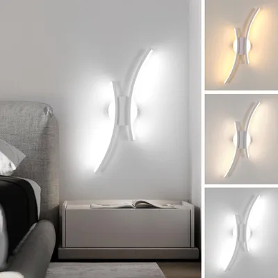 Produktbild von Mckalen LED Wandlampe Innen Modern, 11W 1237LM Wandleuchte LED Weiß, Dekorativ W