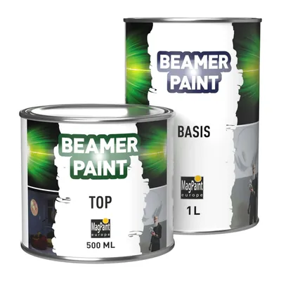 Produktbild von MagPaint BeamerPaint 1,5 L Set, Projektionsfarbe weiß seidenglänzend, für ca. 4 m²
