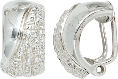 Produktbild von JOBO Ohrclips 925 Sterling Silber rhodiniert teilgehämmert Ohrringe