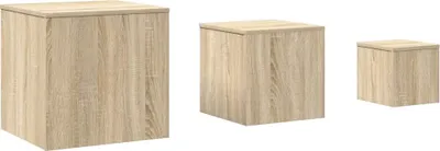 Obrázok produktu pre vidaXL Bočné stoly 3 ks Sonoma Dubové drevo Materiál