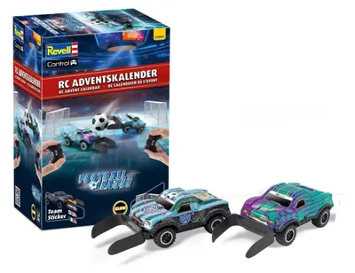 Productafbeelding van RC Adventskalender Voetbalcompetitie – 2 afstandsbestuurde auto's met speelveld