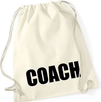Produktbild von Huuraa Turnbeutel Coach Training 12 Liter Natural Baumwolle Rucksack Geschenkidee