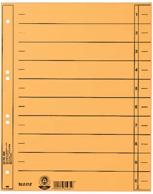 Produktbild von LEITZ Trennblätter A4 Überbreite Manilakarton 230g/qm gelb 100 Trennblätter
