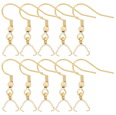 50 Stück Ohrhaken, 18K vergoldet, Edelstahl, für DIY Ohrringe