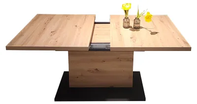 Produktbild von Tischserie Lift Asteiche & Schwarz - ausziehbar, ca. 120-160 x 54-73 cm