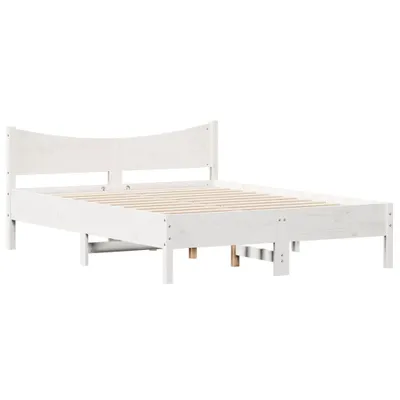 Produktbild von Massivholzbett ohne Matratze Weiß 135x190 cm Kiefernholz